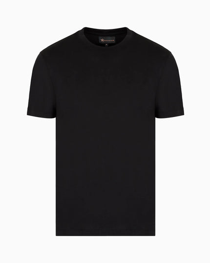 Men's black Supima cotton crew neck t-shirt.