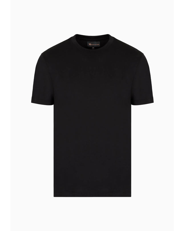 Men's black Supima cotton crew neck t-shirt.