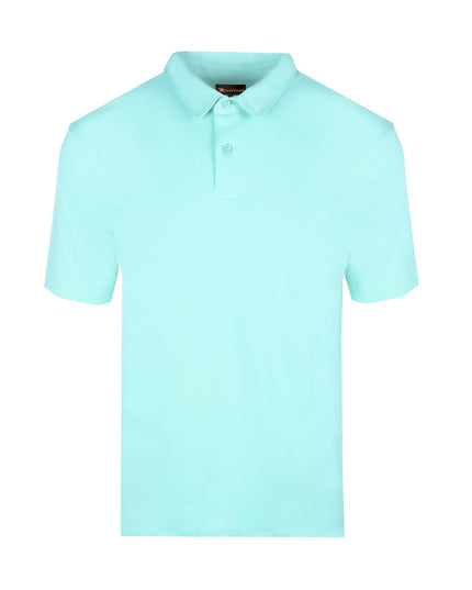 D3ZIGNER Men's Ultra Soft Supima Cotton Polo T-Shirt front view in Sky Blue