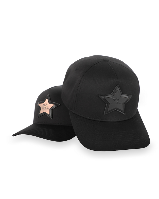 D3ZIGNER Signature Metal Logo Cap in Gunmetal editorial view