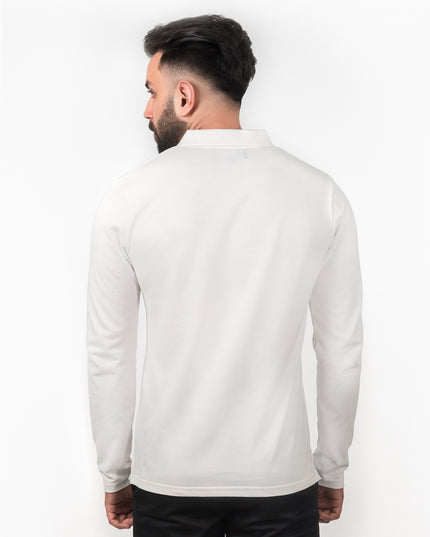 D3ZIGNER Men's Full Sleeve Polo Shirt back view