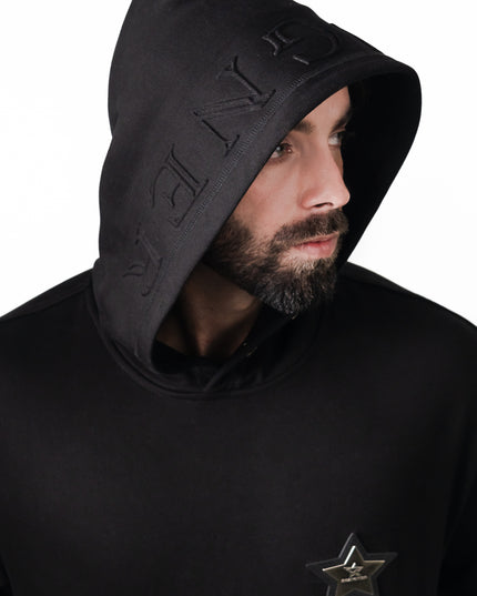 Stylish look with D3ZIGNER Men's Embossed Hoodie