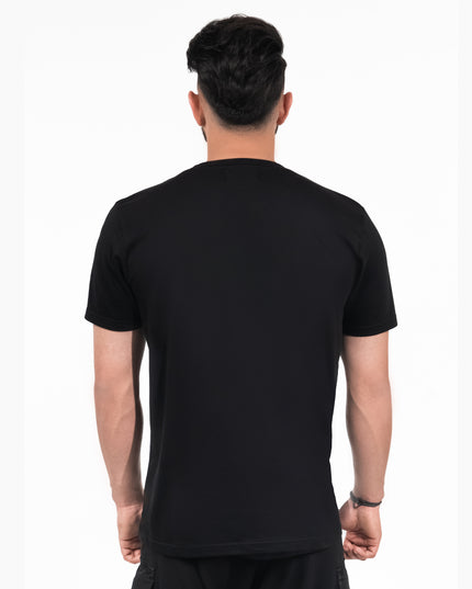 Men's black Supima cotton crew neck t-shirt.