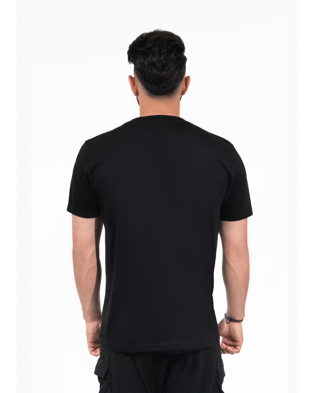 Men's black Supima cotton crew neck t-shirt.