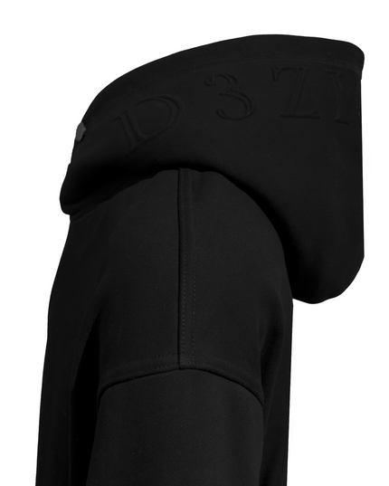 Detailed view of embossed pattern on D3ZIGNER Hoodie