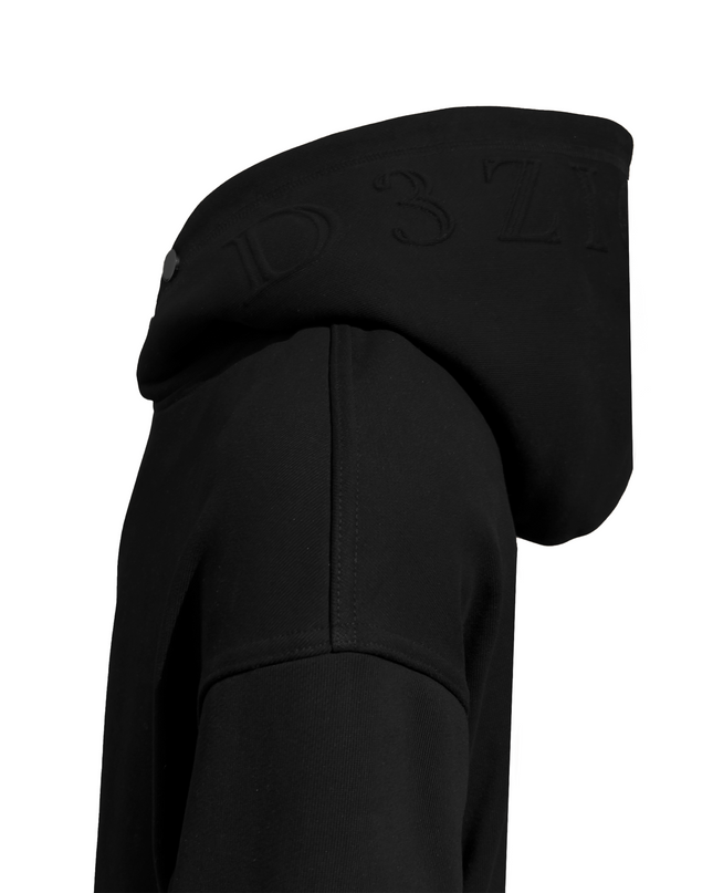 Detailed view of embossed pattern on D3ZIGNER Hoodie